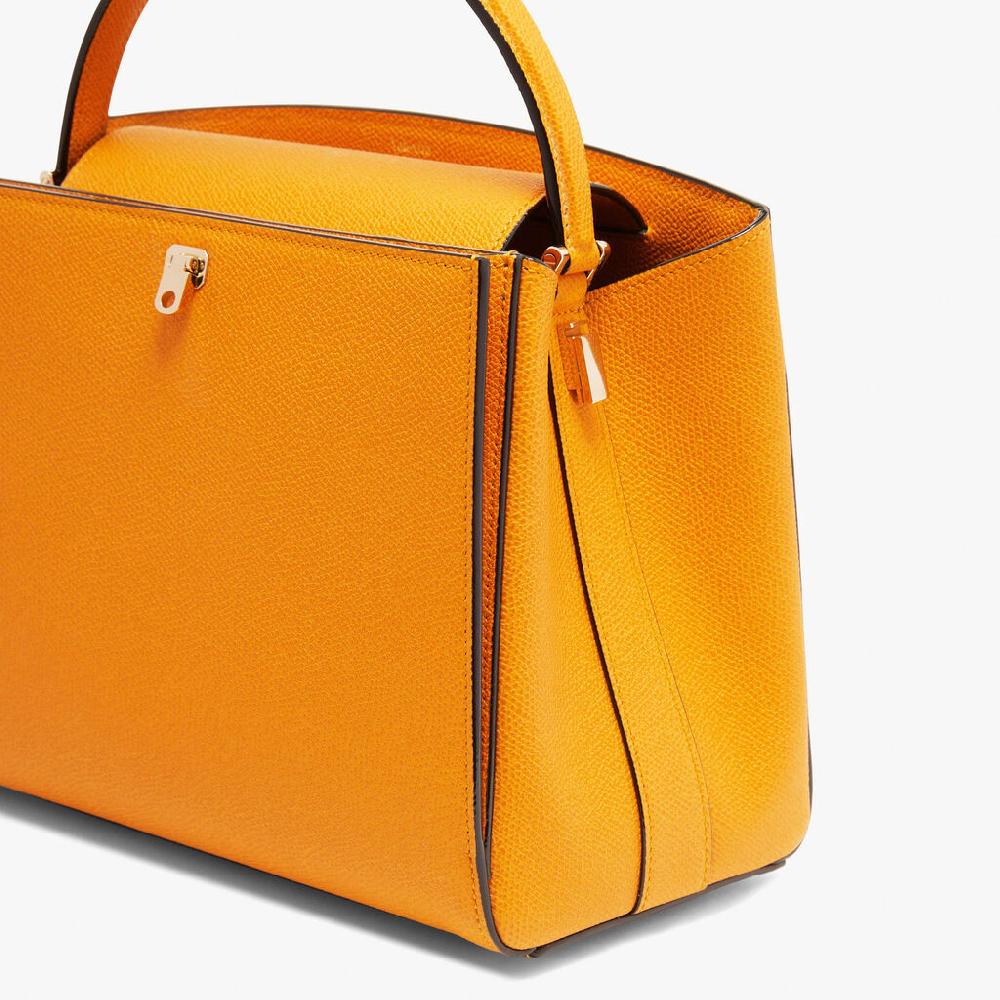 Valextra Borsa a mano elegante in Pelle Gialla | Valextra Brera Negozi Online