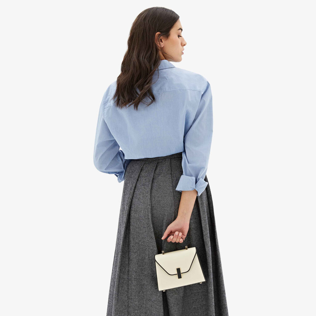 Valextra Borsa a tracolla da Donna in Pelle Bianca e Nera | Valextra Iside Acquista Ora