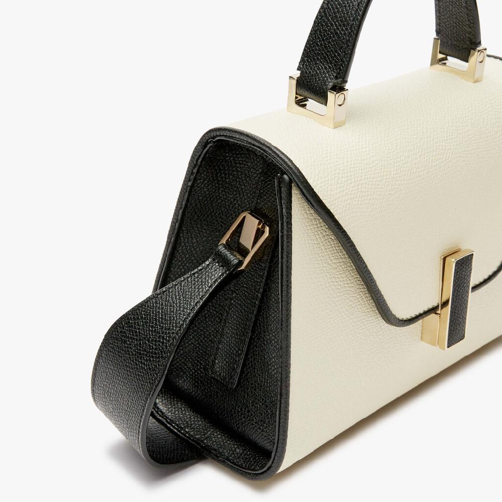 Valextra Borsa a tracolla da Donna in Pelle Bianca e Nera | Valextra Iside Acquista Ora
