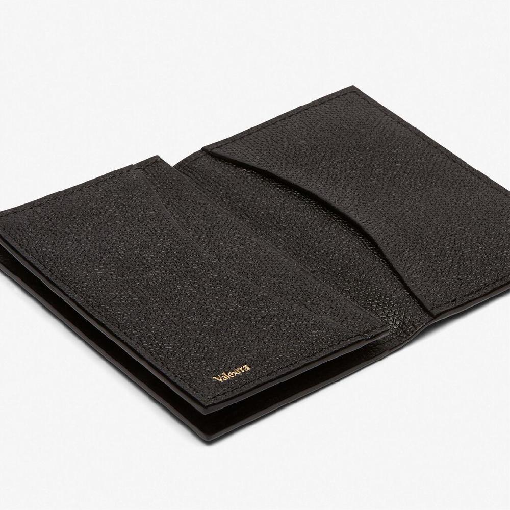 Valextra Porta carte di credito Onda versatile in Pelle Nera | Valextra Prezzo Ridotto