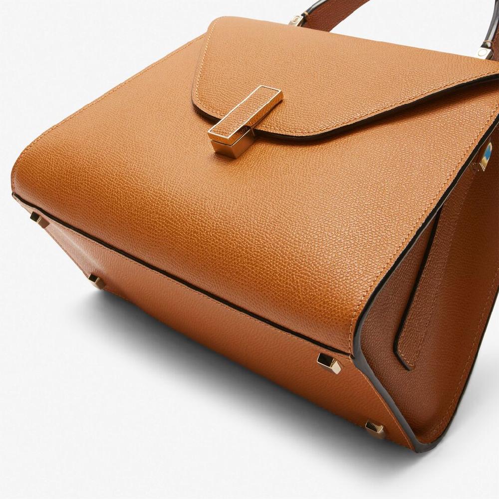 Valextra Borsa a mano Media in Pelle Marrone con manico | Valextra Iside Saldi