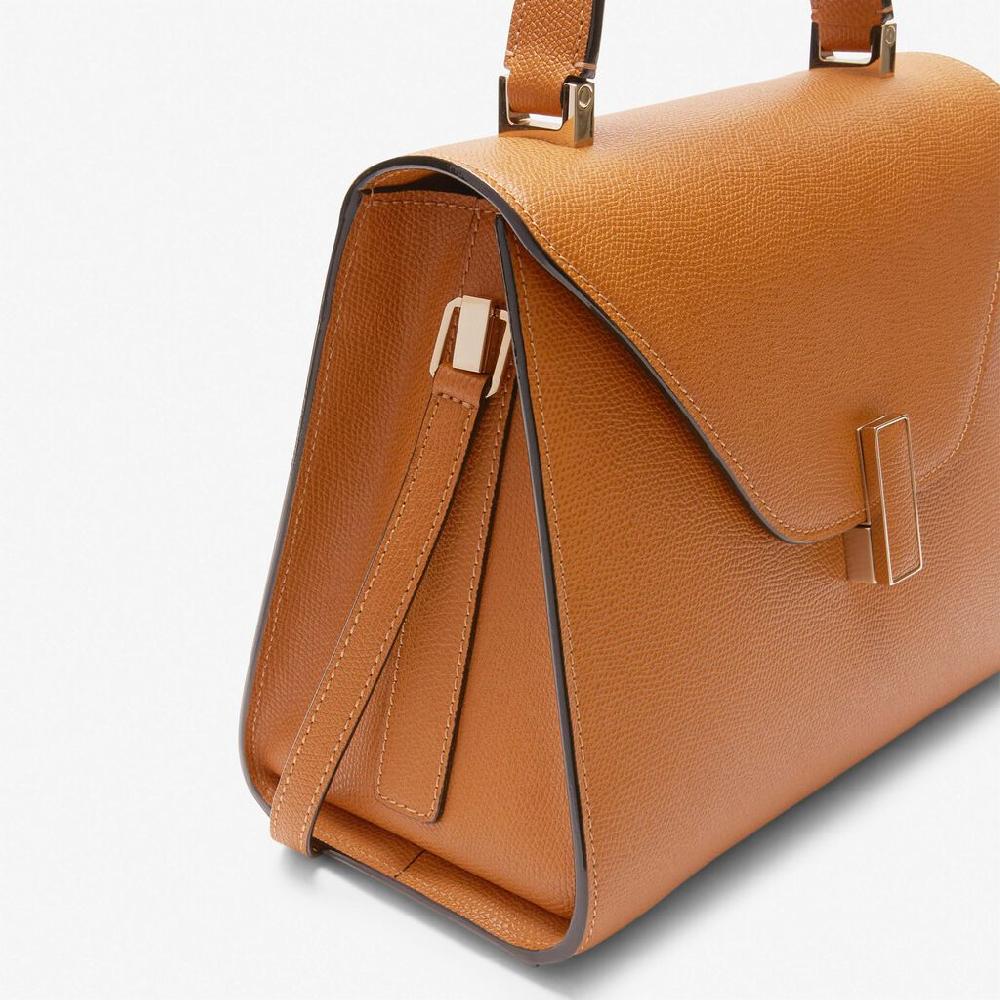 Valextra Borsa a mano Media in Pelle Marrone con manico | Valextra Iside Saldi