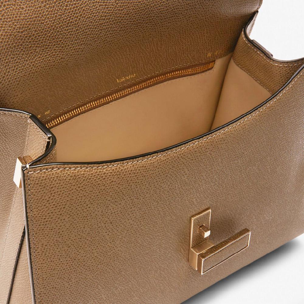 Valextra Borsa a mano in Pelle Beige con tracolla | Valextra Iside Moda