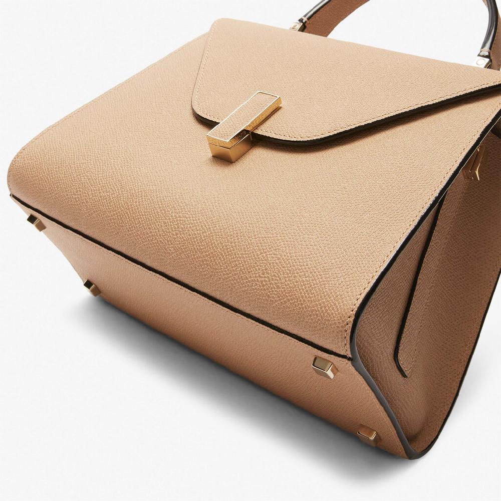 Valextra Borsa a mano in Pelle Beige con tracolla | Valextra Iside Moda