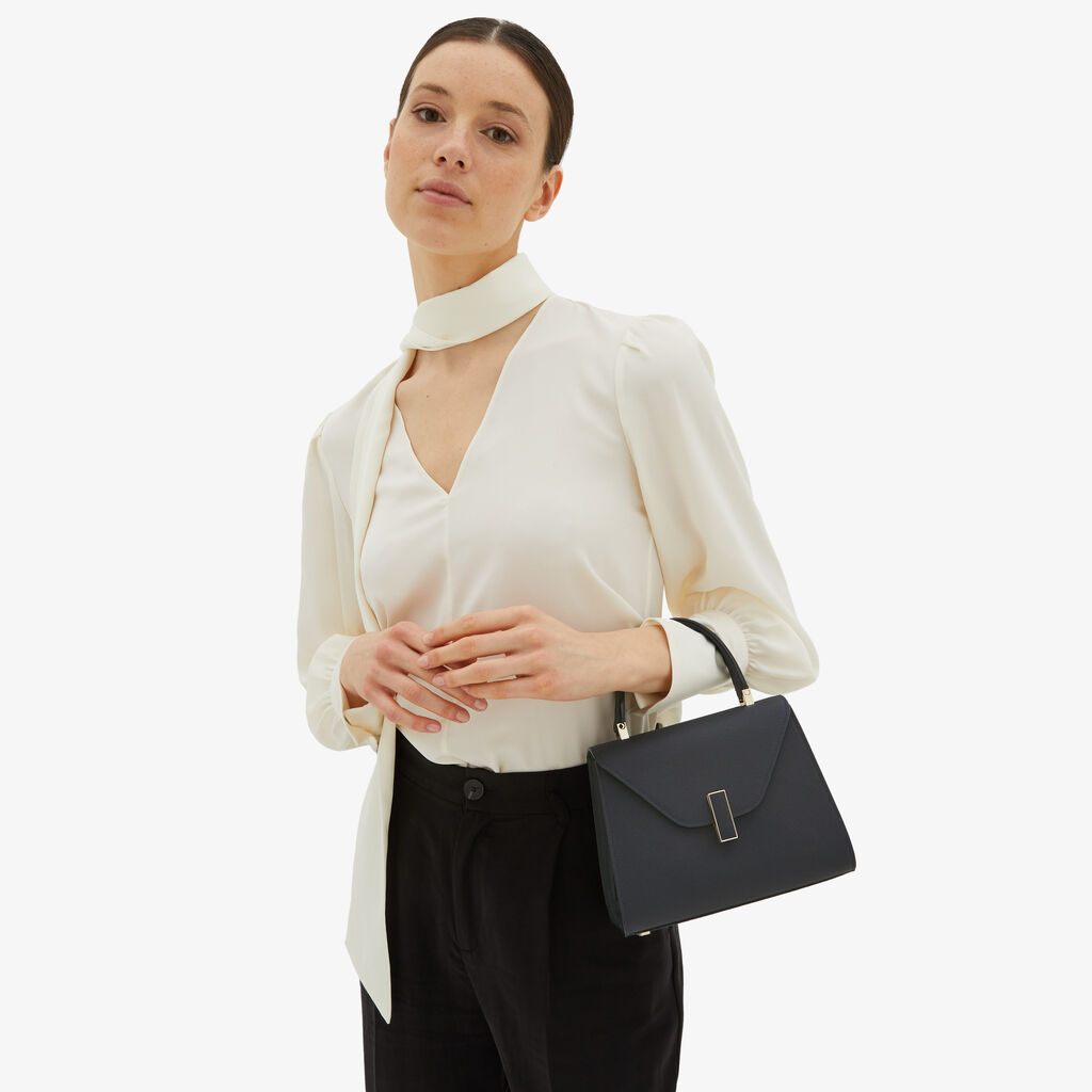 Valextra Borsa a mano Mini in Pelle Blu Ottanio | Valextra Iside Shopping online