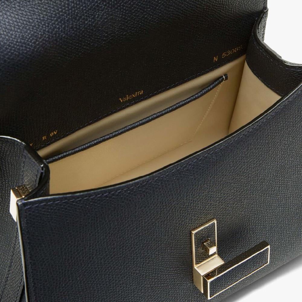 Valextra Borsa a mano Mini in Pelle Blu Ottanio | Valextra Iside Shopping online