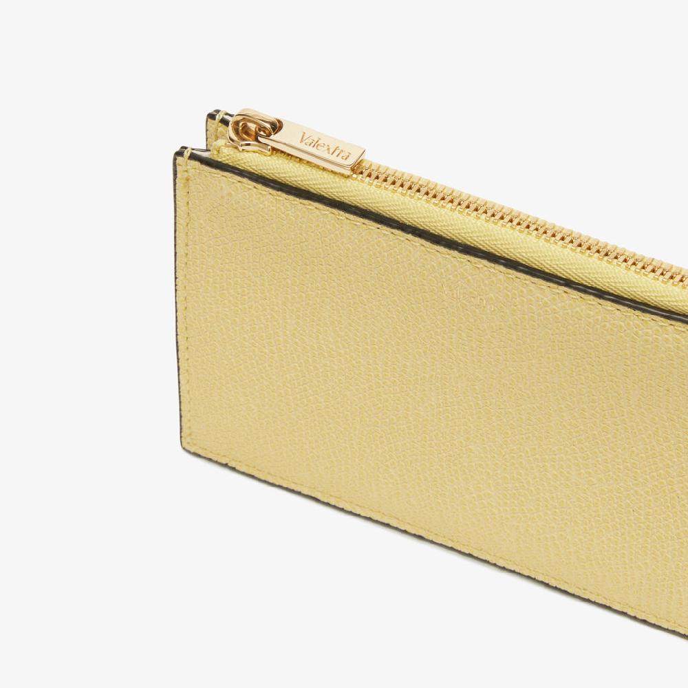 Valextra Porta carte da Donna in Pelle Gialla e Grigia di Lusso | Valextra Cyber Monday
