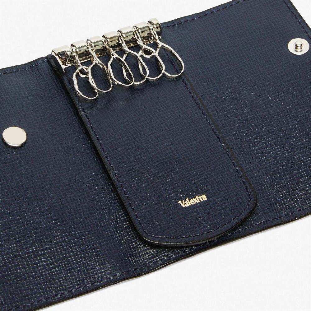 Valextra Portachiavi con 6 ganci in Pelle Blu | Valextra Offerta natalizia