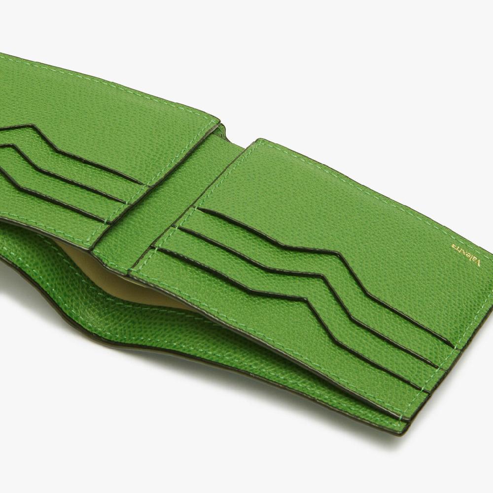 Valextra Portafoglio bifold piccolo in Pelle Verde | Valextra Vendita calda
