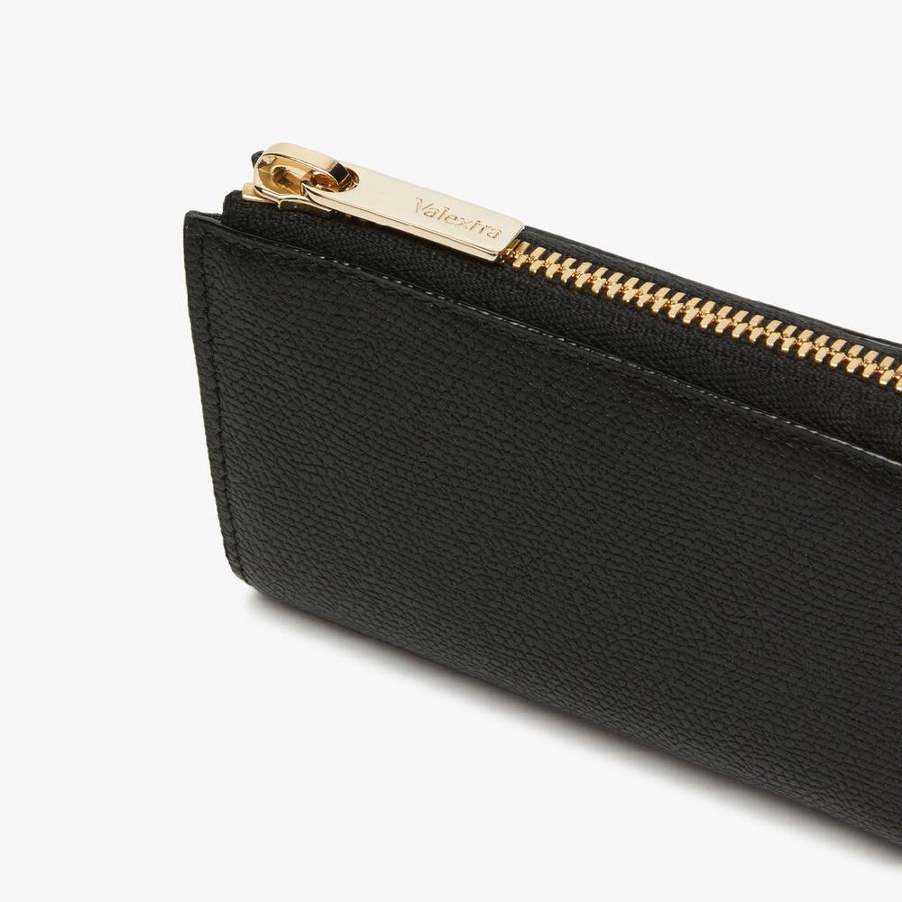Valextra Portachiavi in Pelle Nera | Valextra Zip Around Offerta temporanea