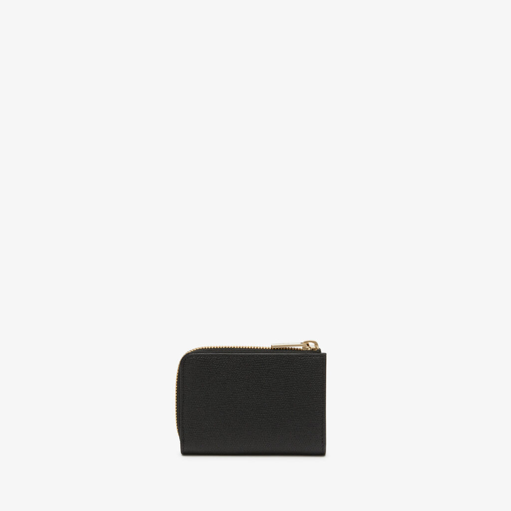 Valextra Portachiavi in Pelle Nera | Valextra Zip Around Offerta temporanea