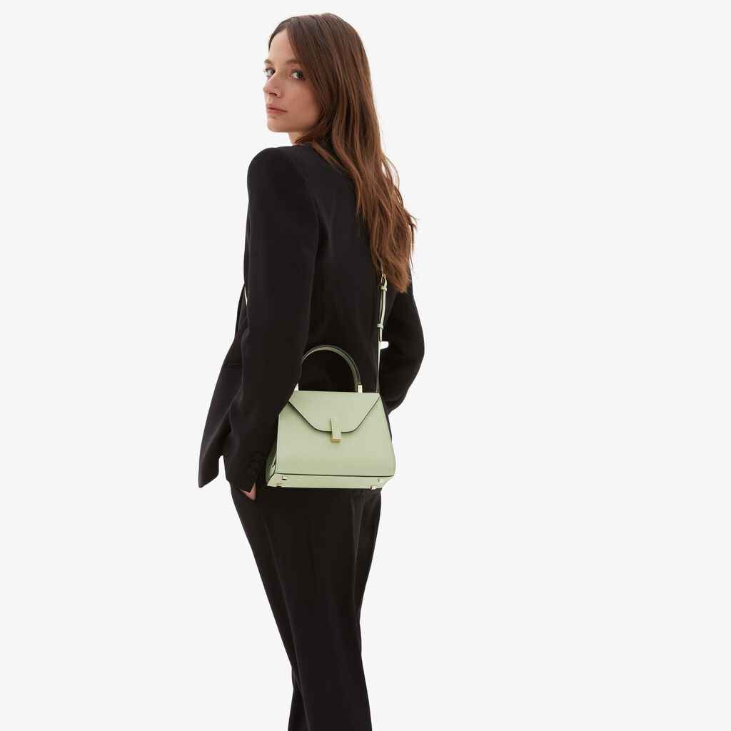 Valextra Borsa a mano da Donna Mini in Pelle Verde | Valextra Iside Bestseller