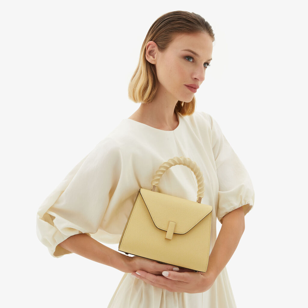 Valextra Borsa a mano Donna Mini in Pelle rigida Gialla | Valextra Iside Offerte stagionali