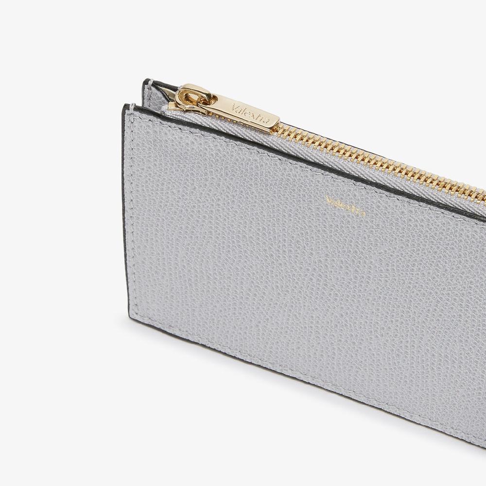 Valextra Portamonete da Donna di Lusso in Pelle Grigia Sasso | Valextra Liquidazione