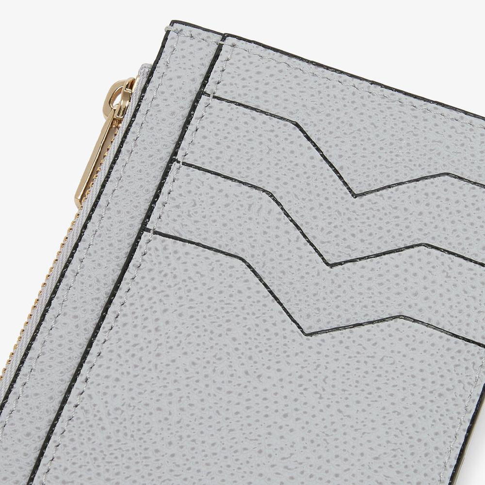 Valextra Portamonete da Donna di Lusso in Pelle Grigia Sasso | Valextra Liquidazione