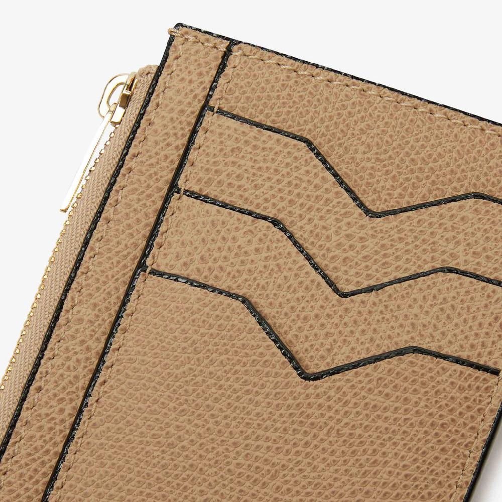 Valextra Portamonete con zip da Donna di Lusso in Pelle Beige | Valextra Offerte giornaliere