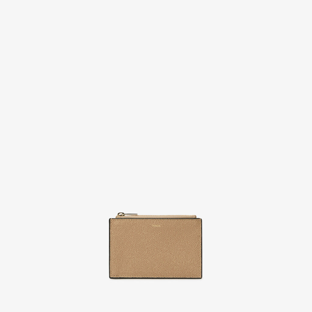 Valextra Portamonete con zip da Donna di Lusso in Pelle Beige | Valextra Offerte giornaliere
