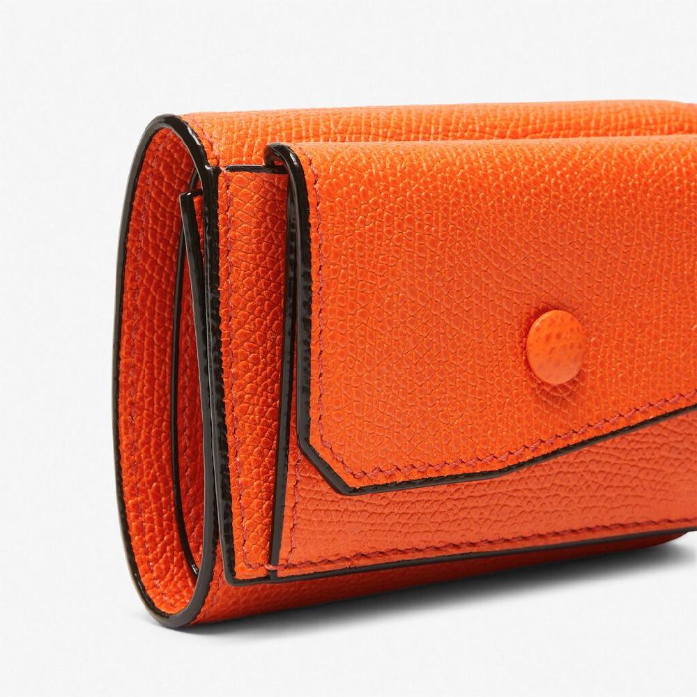 Valextra Portafoglio Bifold compatto in Pelle Arancione | Valextra Enormi risparmi