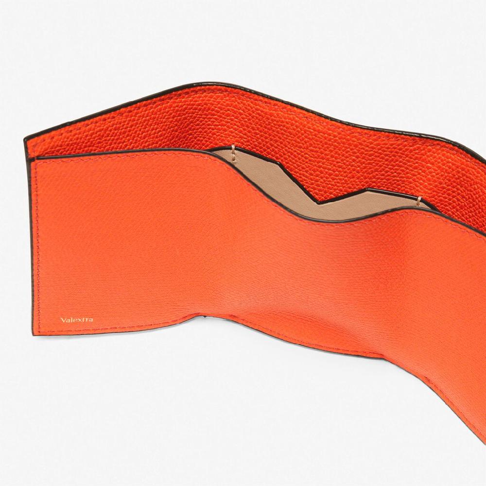 Valextra Portafoglio Bifold compatto in Pelle Arancione | Valextra Enormi risparmi