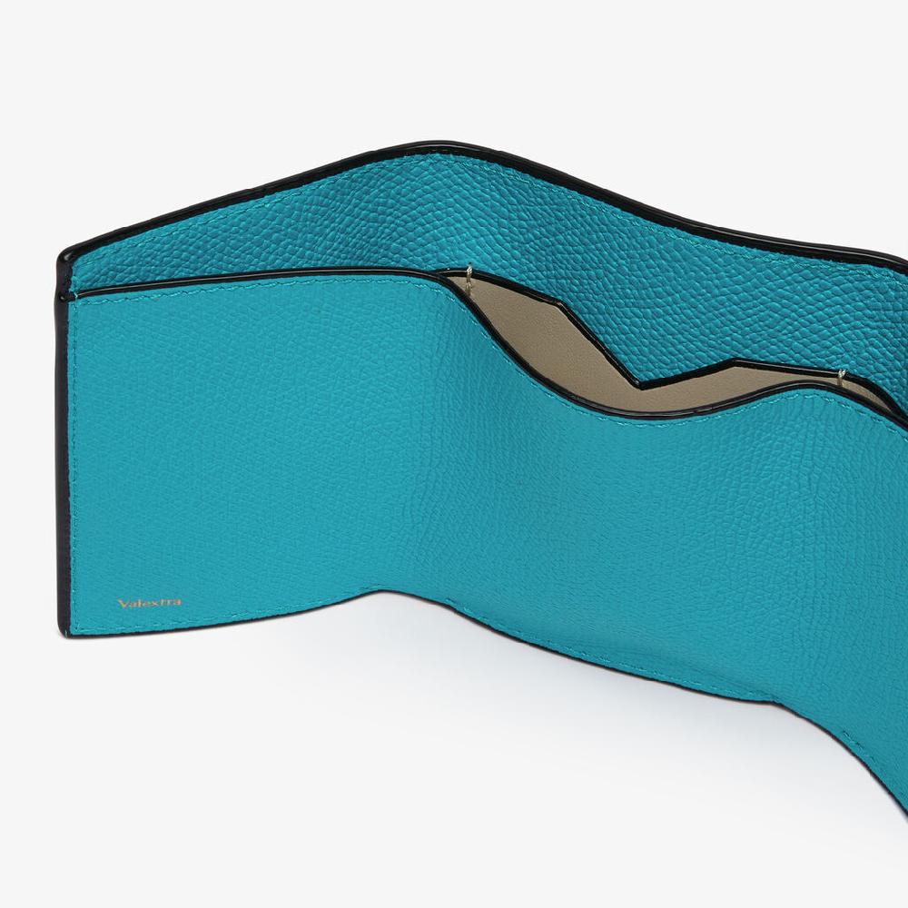 Valextra Portafoglio Bifold con porta monete in Pelle Blu | Valextra Sconti VIP