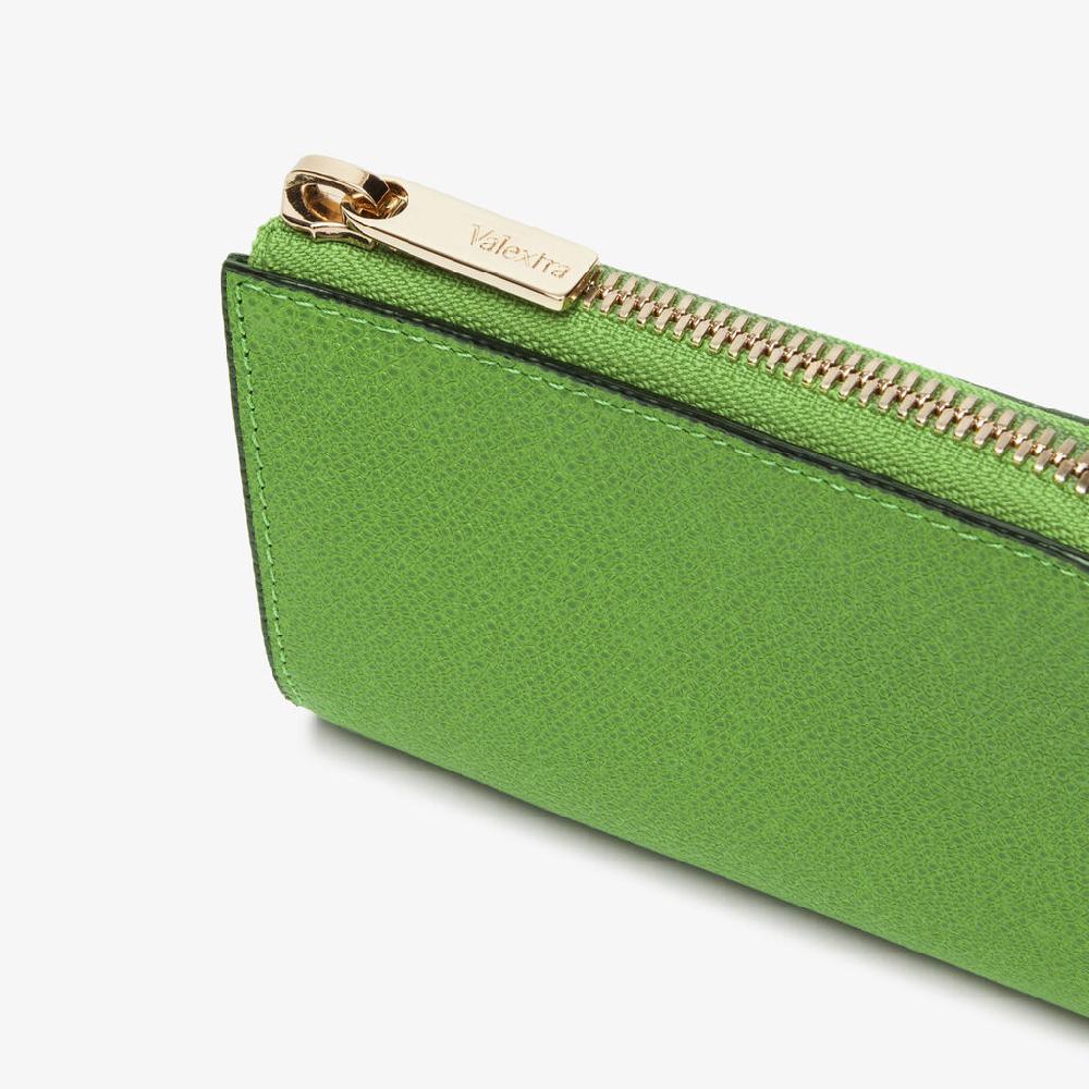 Valextra Portachiavi da Donna in Pelle Verde | Valextra Zip Around Super Saving Price