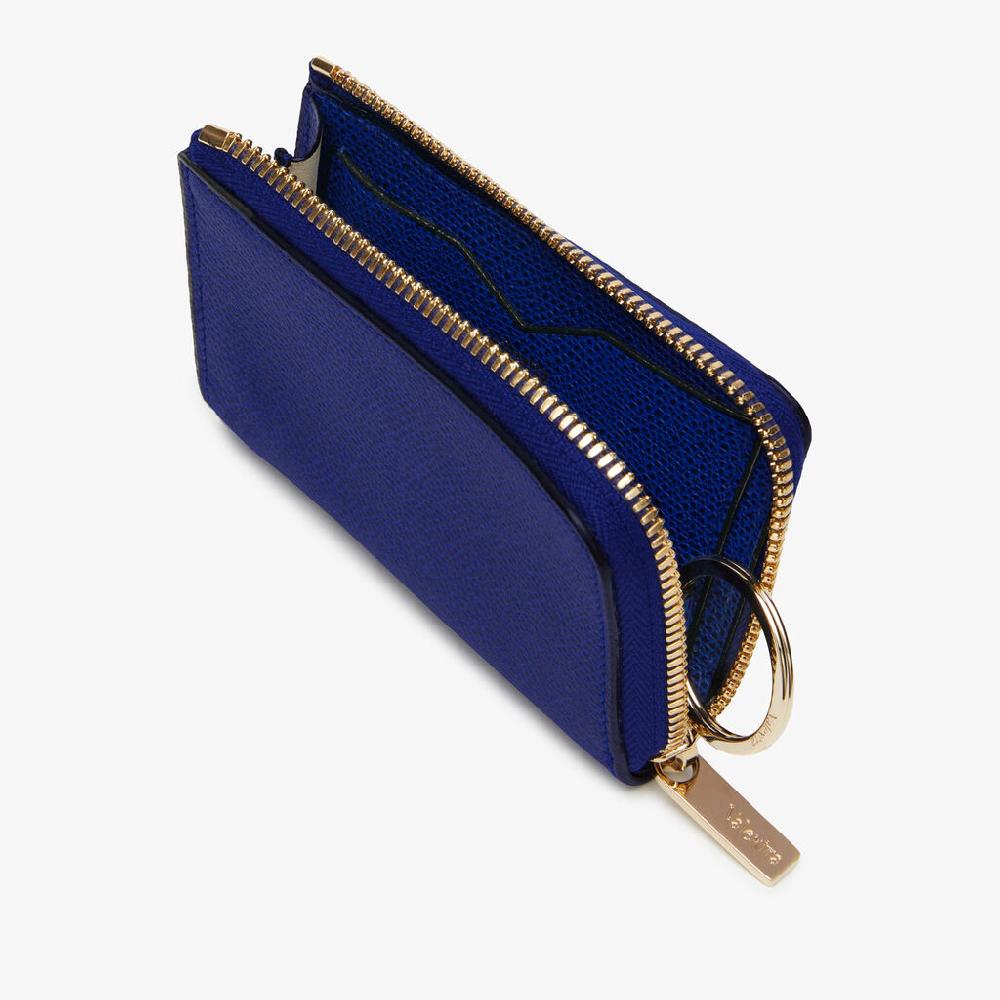 Valextra Portachiavi da Donna in Pelle Blu | Valextra Zip Around Offerta settimanale