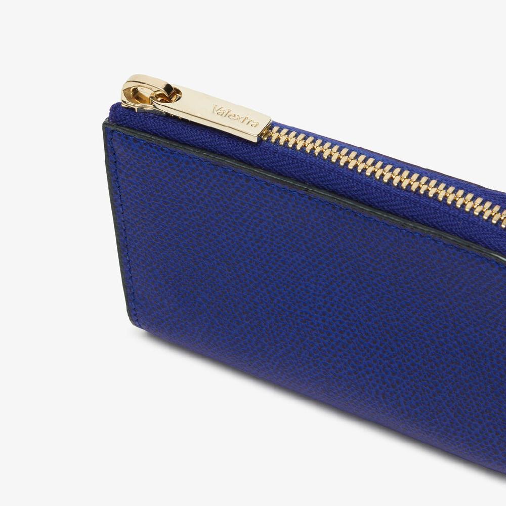 Valextra Portachiavi da Donna in Pelle Blu | Valextra Zip Around Offerta settimanale