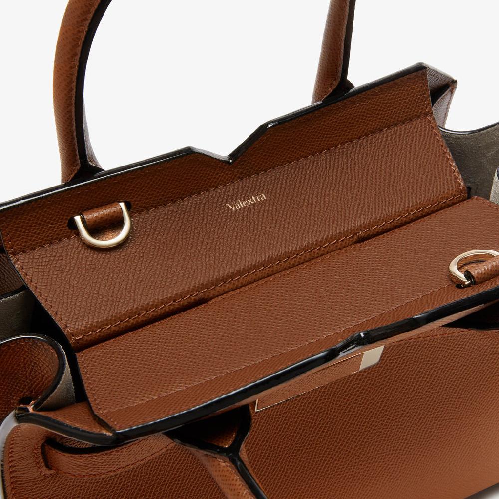 Valextra Borsa a due manici da Donna di Lusso in Pelle Marrone | Valextra Ultimi tre giorni