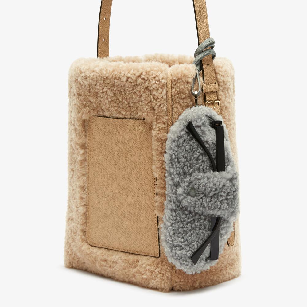 Valextra Custodia porta occhiali di Lusso in Shearling Grigia ACQUISTA ORA