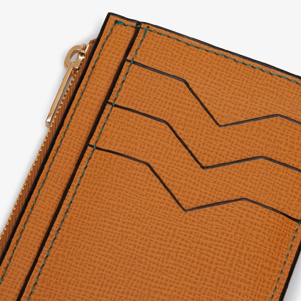 Valextra Porta carte e monete con zip in Pelle Marrone | Valextra Only for today