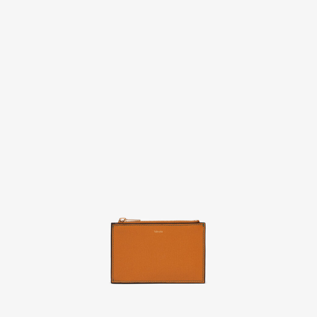 Valextra Porta carte e monete con zip in Pelle Marrone | Valextra Only for today