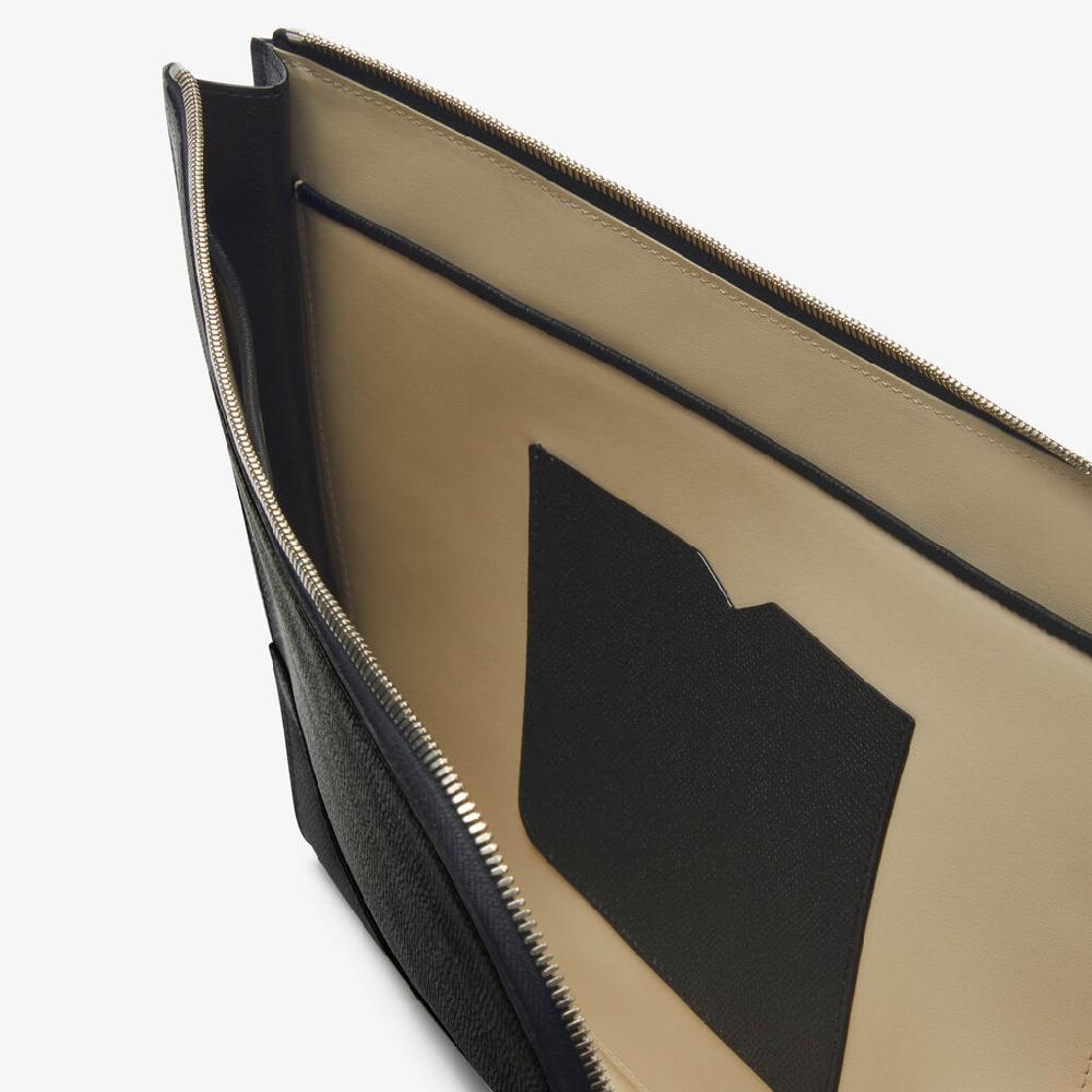 Valextra Portfolio da Uomo di Lusso in Pelle Nera | Valextra V-Line 50% di sconto con spedizione gratuita