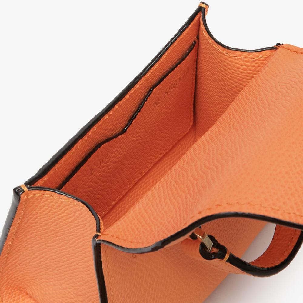 Valextra Portafoglio grande da Donna in Pelle Arancione | Valextra Iside Officina
