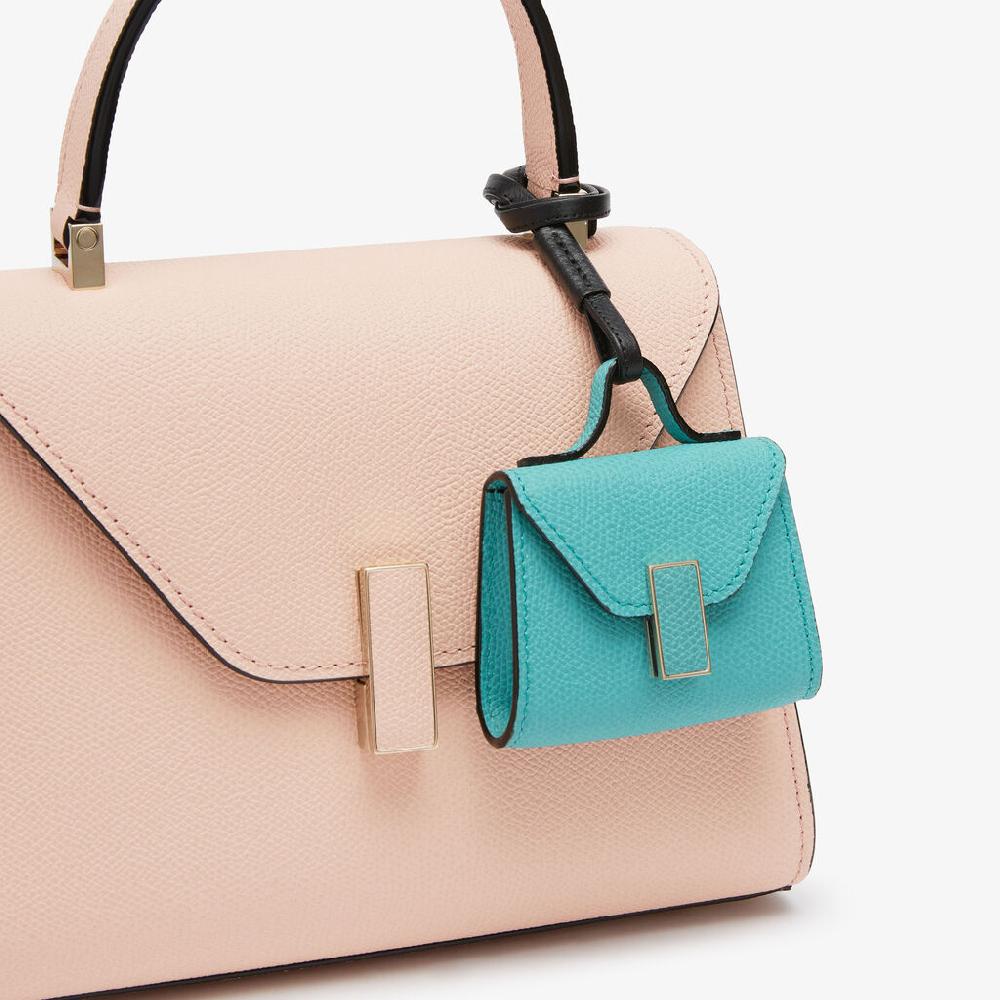 Valextra Charm borsetta da Donna di Lusso in Pelle Azzurra | Valextra Iside Esporta salva