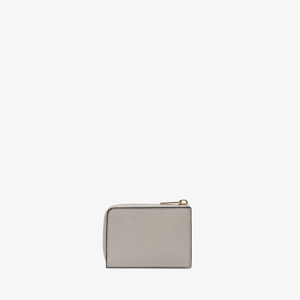 Valextra Portachiavi con zip in Pelle Grigio chiaro | Valextra Zip Around Duty-free