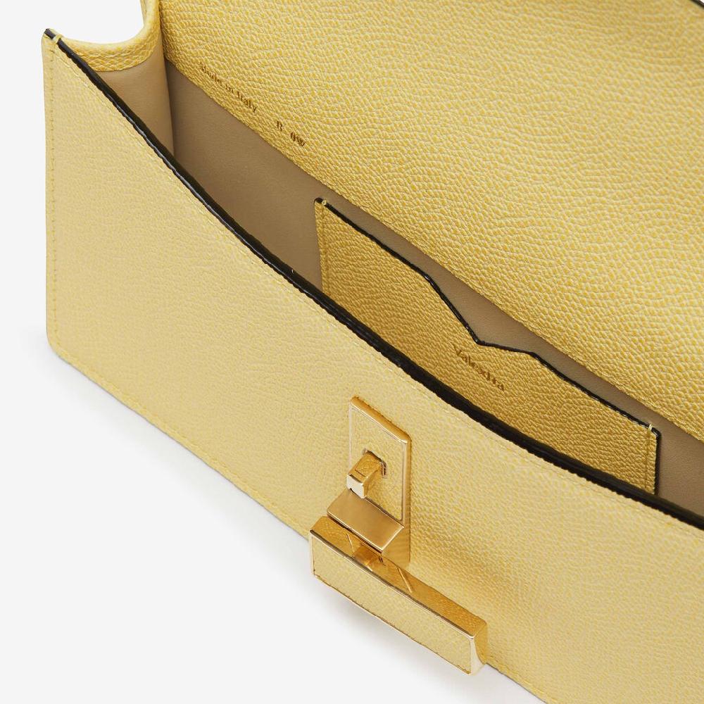 Valextra Clutch Donna di Lusso in Pelle Gialla con catena | Valextra Iside Nuovo