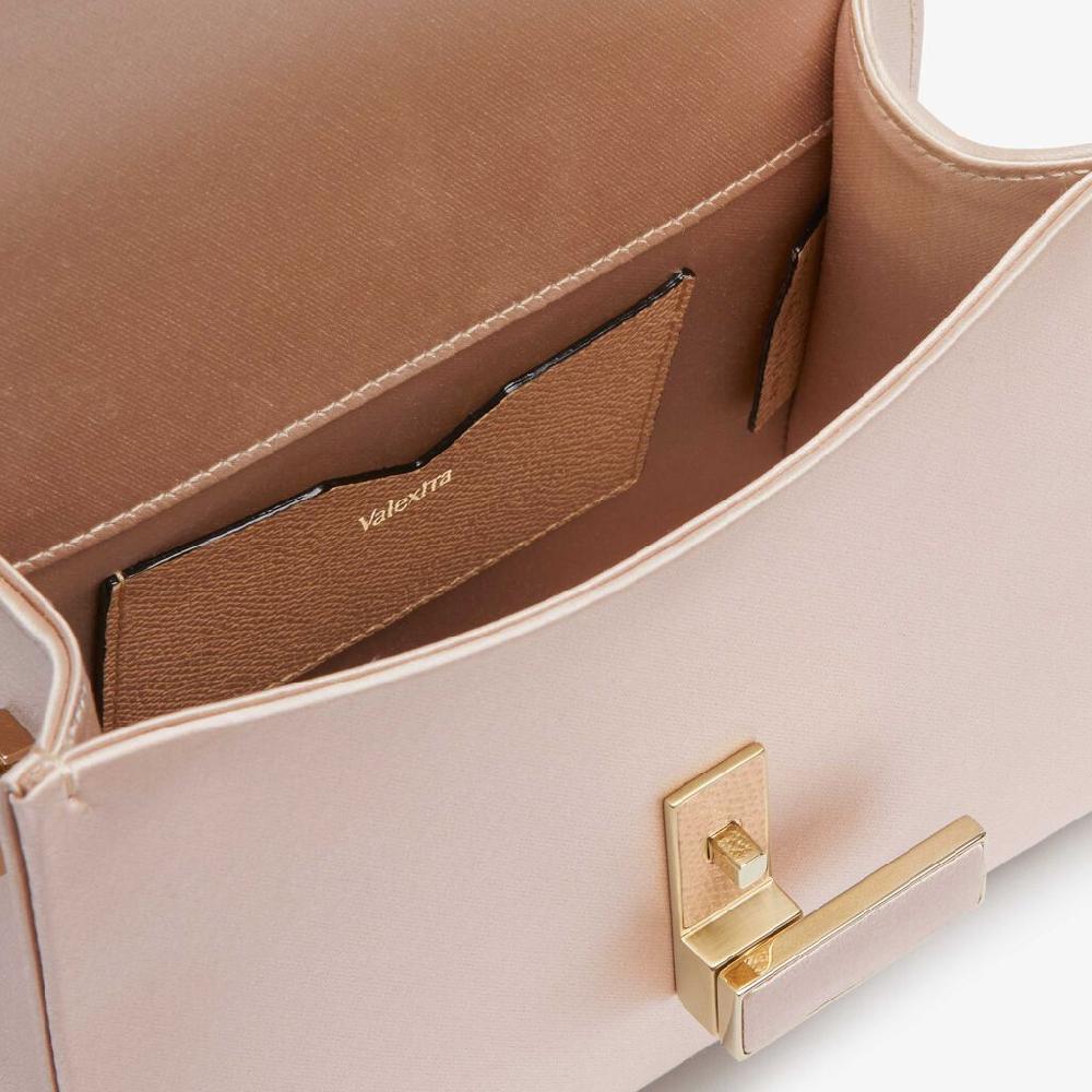 Valextra BORSA MICRO ISIDE RASO CON CATENA ORO CHIARO Qualità