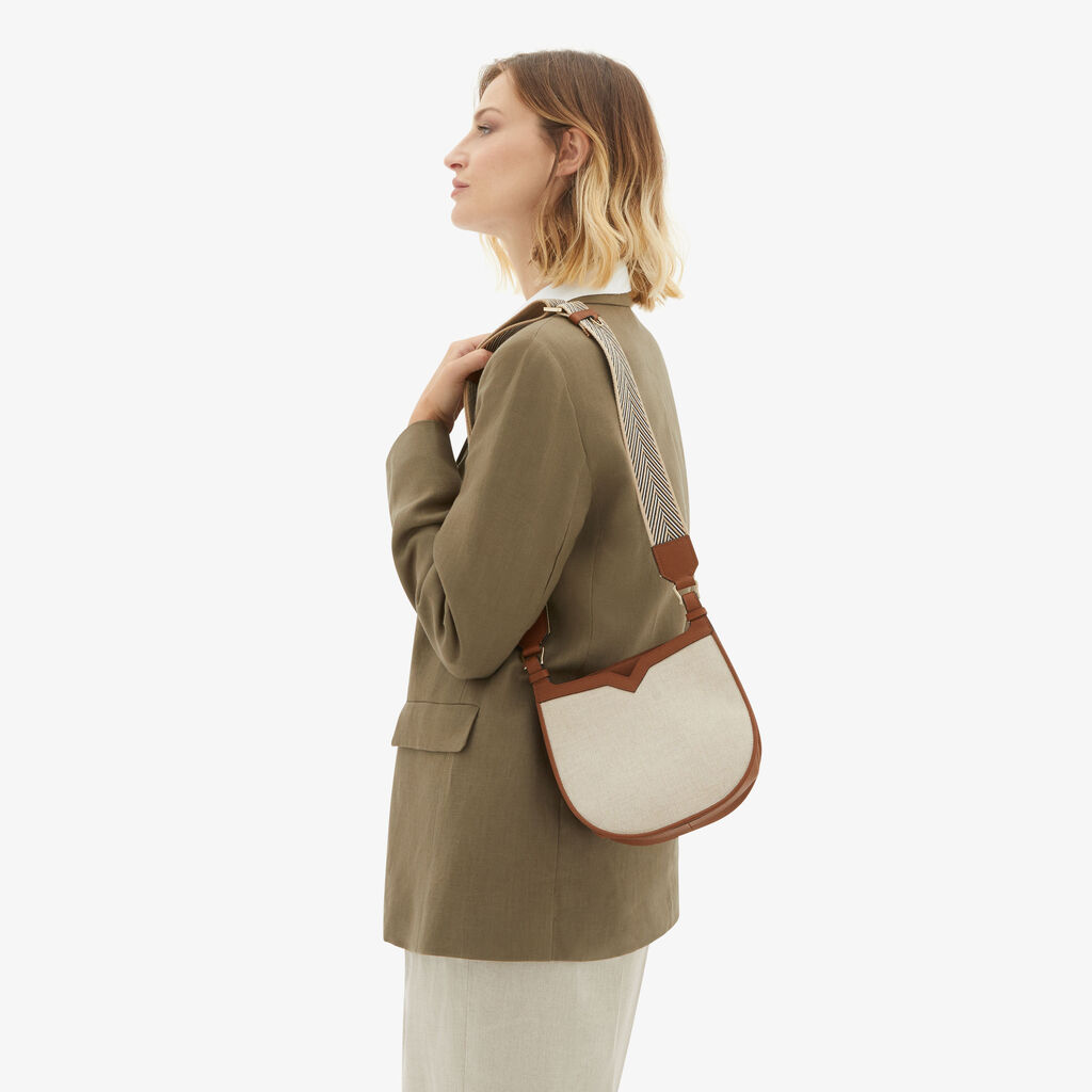 Valextra Weekend bag da Donna in Tessuto Grigio e Marrone | Valextra hobo Pezzi Unici