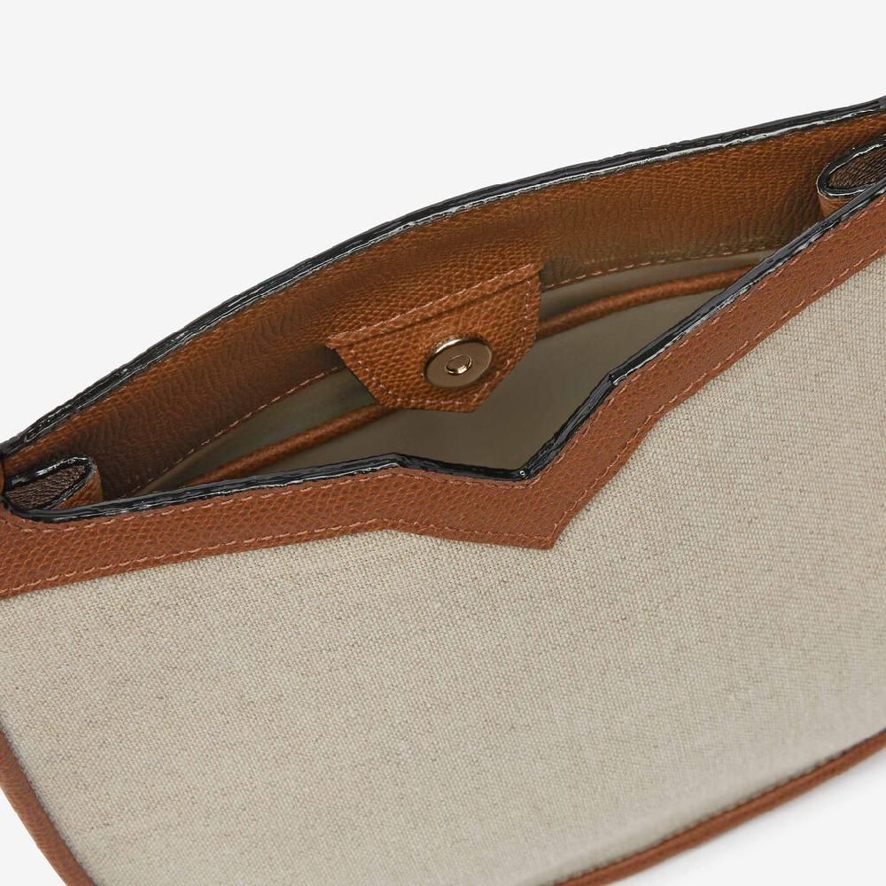 Valextra Weekend bag da Donna in Tessuto Grigio e Marrone | Valextra hobo Pezzi Unici