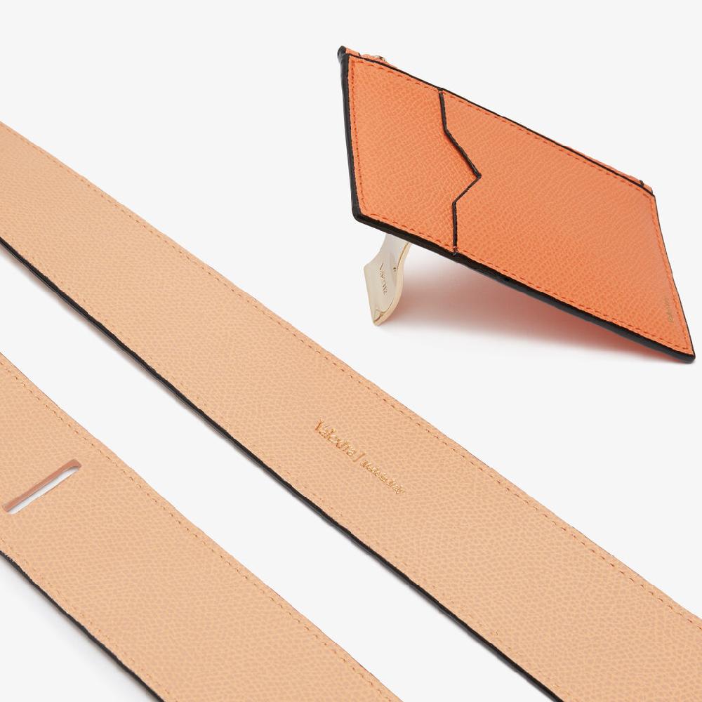 Valextra Tracolla per borse da Donna in Pelle Rosa e Arancione | Valextra Promozione Limitata