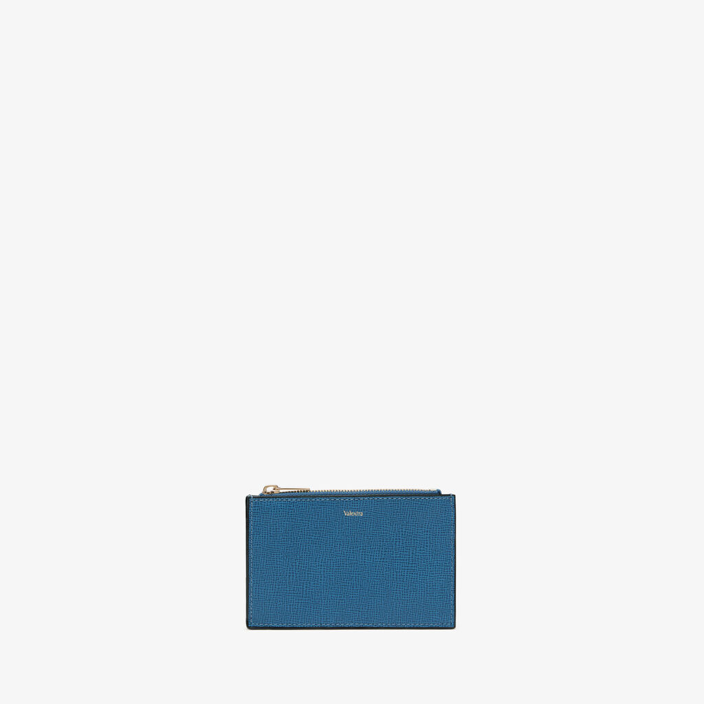 Valextra Portamonete da Donna in Pelle Blu Cobalto di Lusso | Valextra Prezzo Ridotto