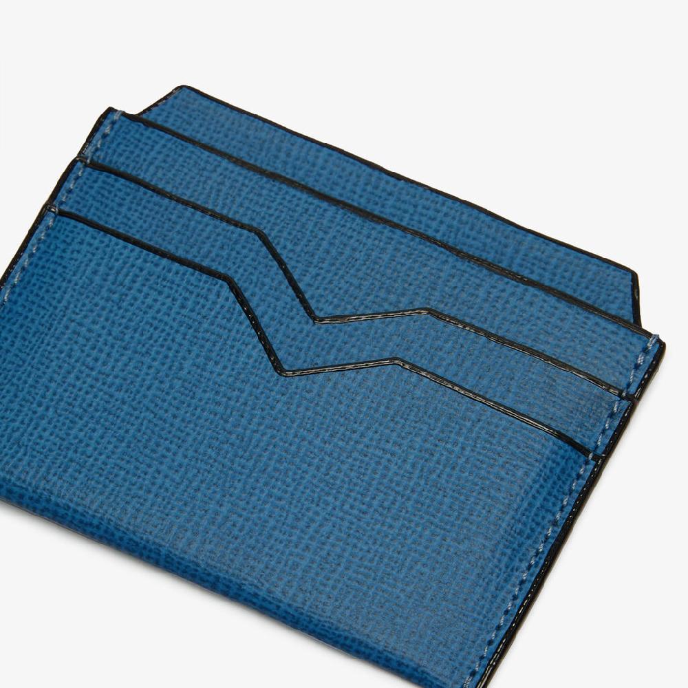 Valextra Porta carte di credito in Pelle Blu Cobalto | Valextra Convenienza