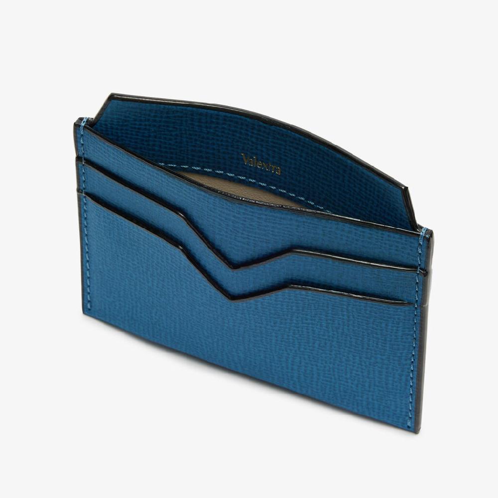 Valextra Porta carte di credito in Pelle Blu Cobalto | Valextra Convenienza