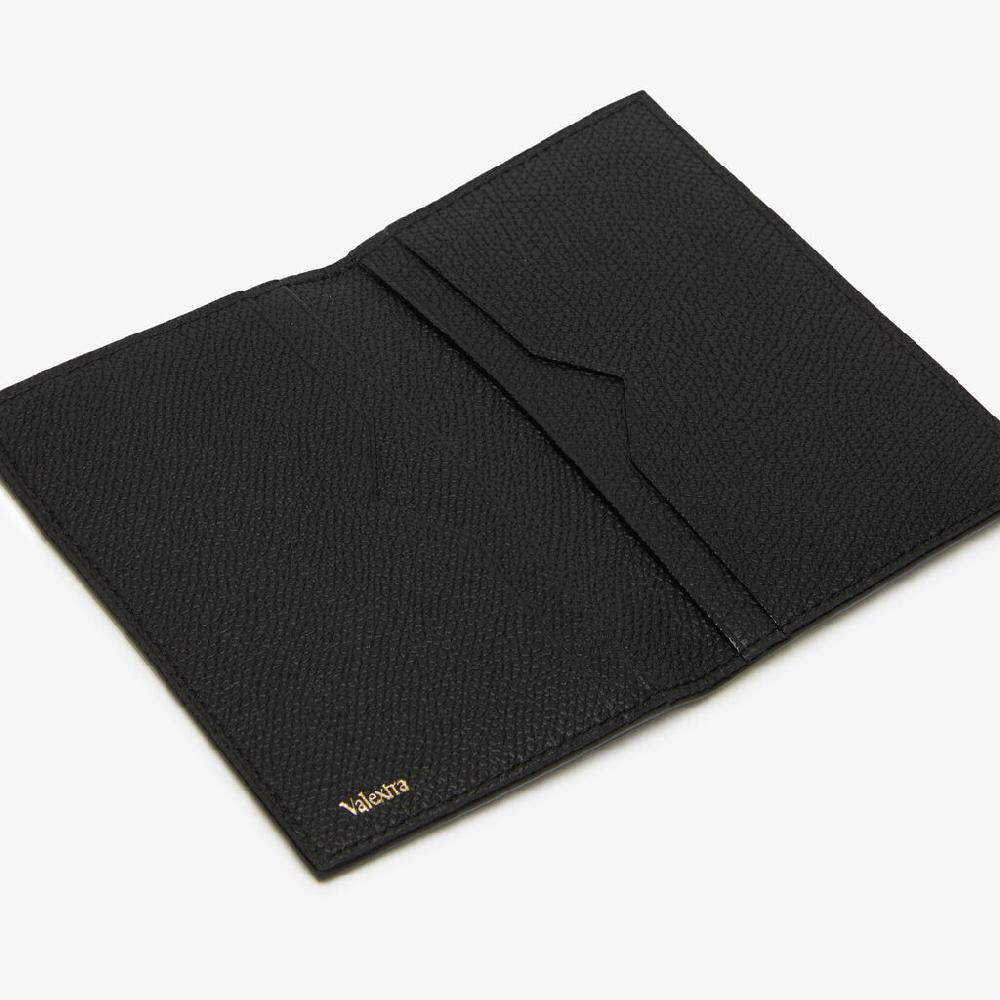 Valextra Porta carte di credito in Pelle Nera con tasche | Valextra Online