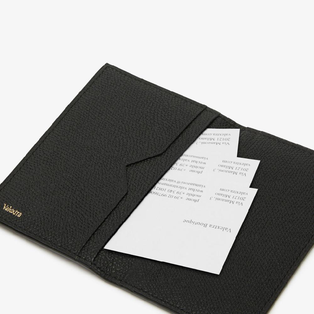 Valextra Porta carte di credito in Pelle Nera con tasche | Valextra Online
