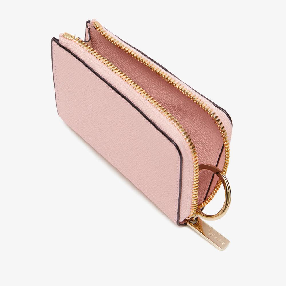 Valextra Portachiavi da Donna in Pelle Rosa | Valextra Zip Around Outlet