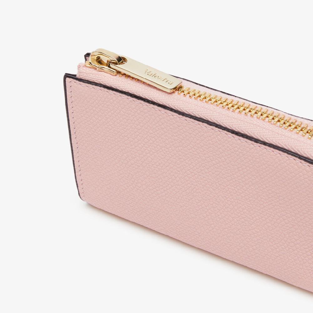 Valextra Portachiavi da Donna in Pelle Rosa | Valextra Zip Around Outlet