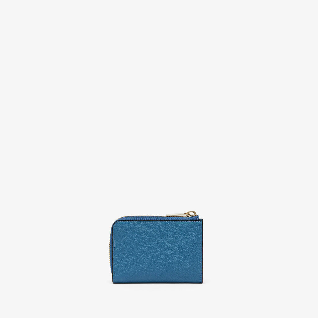 Valextra Portachiavi chiuso con zip in Pelle Blu Cobalto | Valextra Zip Around In Vendita
