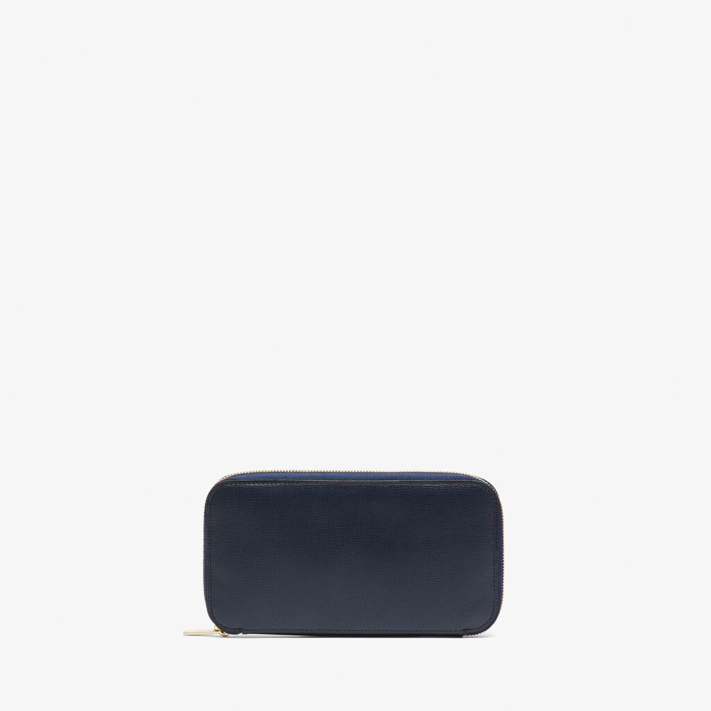 Valextra Portafoglio con zip in Pelle Blu | Valextra Zip Around Offerte