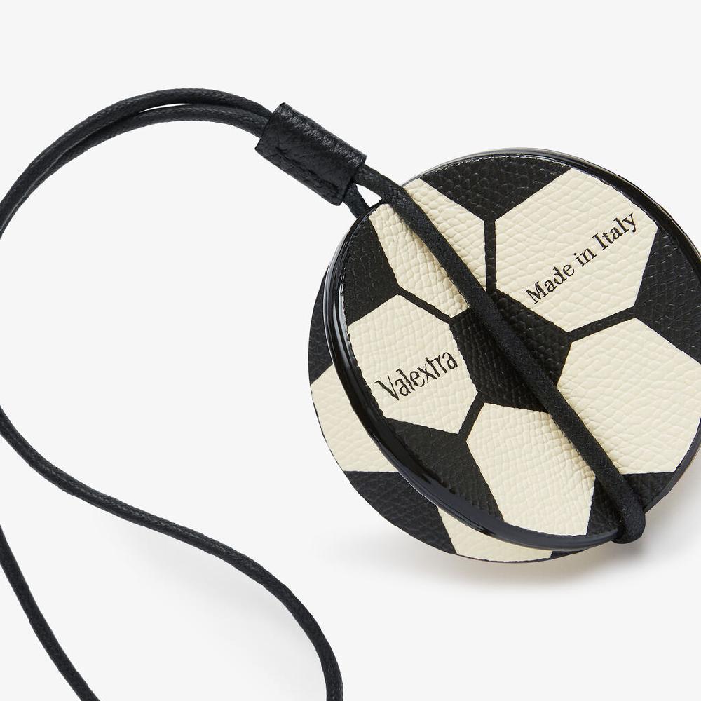 Valextra Charm palla da calcio da Donna in Pelle Bianca e Nera | Valextra I Più Venduti